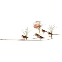 Sandpipers with Grasses Metal Wall Art Sculpture by Bovano of Cheshire #W371    252462477572